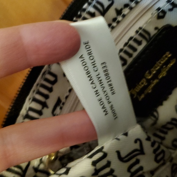 NWOT Juicy Small Floral Crossbody Purse With Bow Black & Pink - Picture 12 of 15